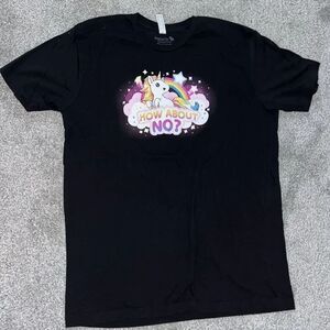 Tee Turtle Riding His My little pony Say NO Unicorn T Shirt L